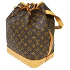Louis Vuitton Monogram Drawstring Leather Shoulder Noe Bag Brown
